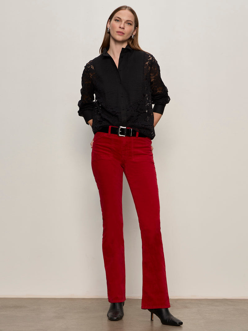 Velveteen Brook Bootcut Pant Cherry Lacquer alt 4