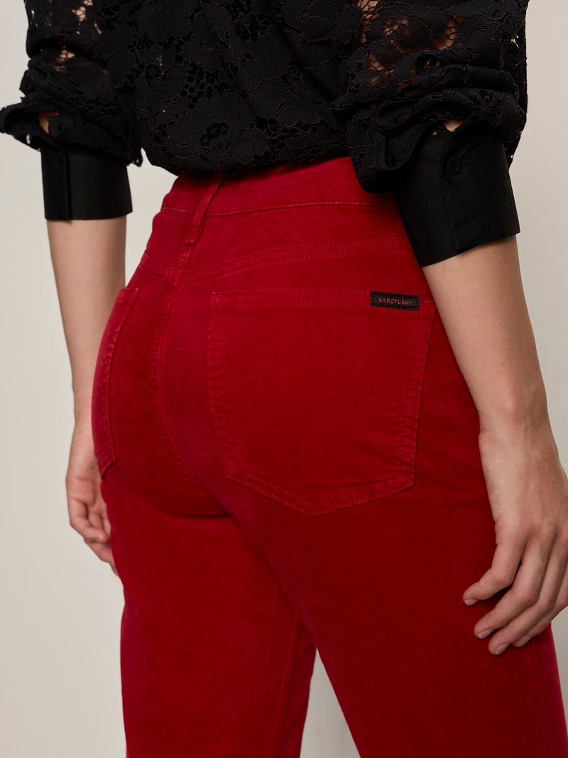 Velveteen Brook Bootcut Pant Cherry Lacquer alt 3