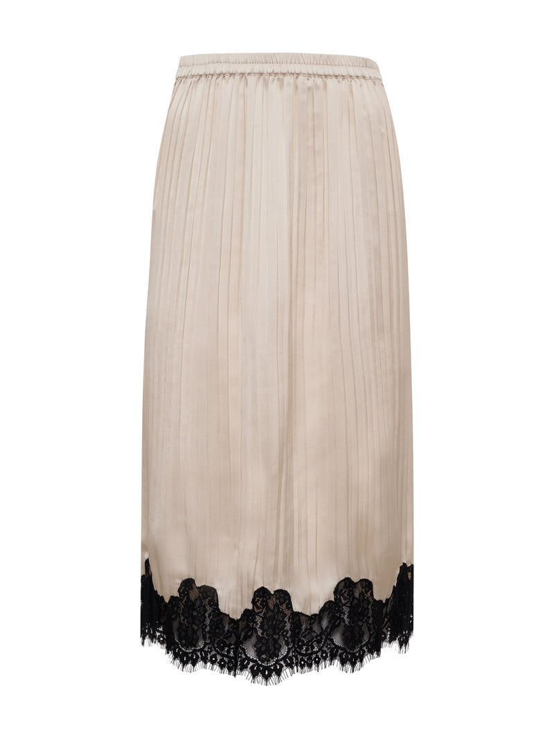 Evermore Pleated Midi Skirt Light Oat alt 6