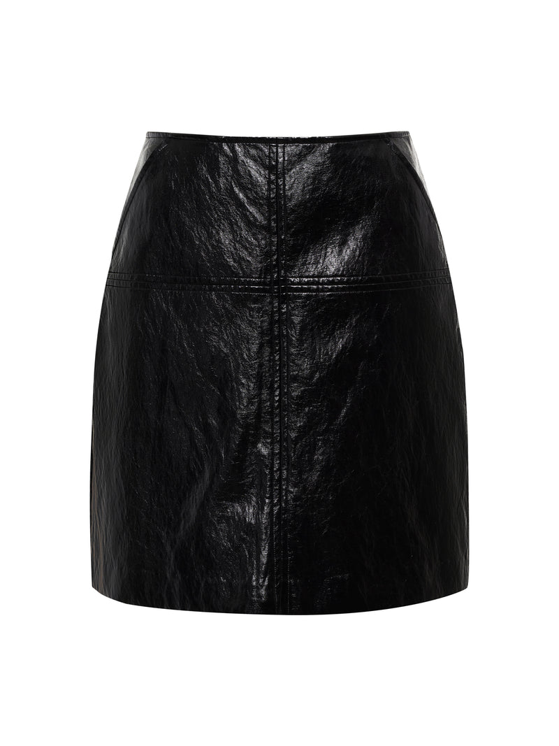 Broadway Leather Skirt Black alt 4