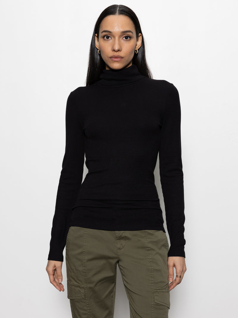 Essential Turtleneck Top Black alt 3