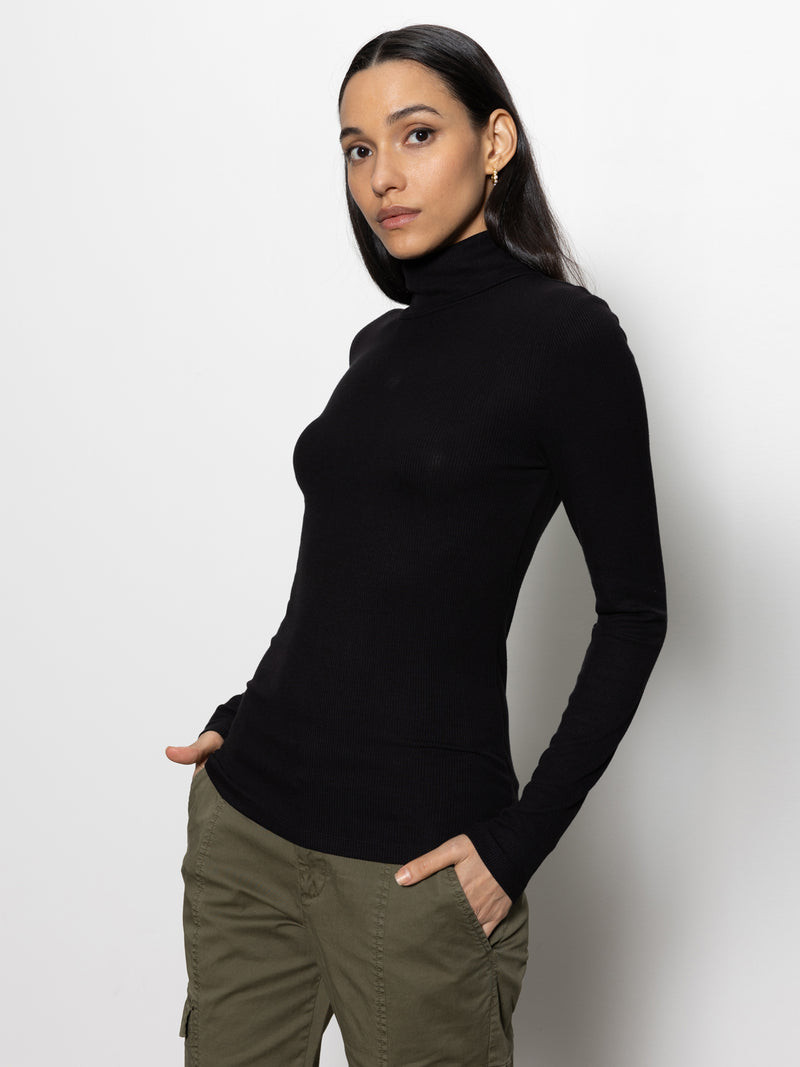Essential Turtleneck Top Black alt 4