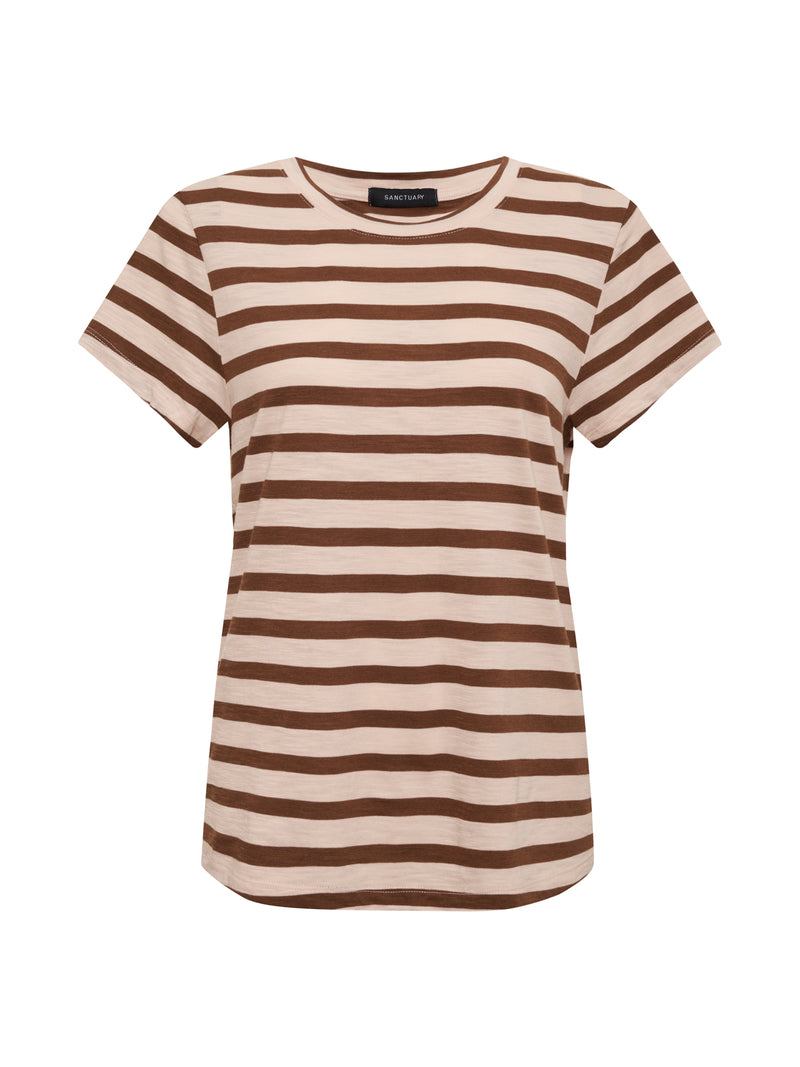 The Perfect Tee Earth Pink / Sepia Stripe Extended Sizing alt 4