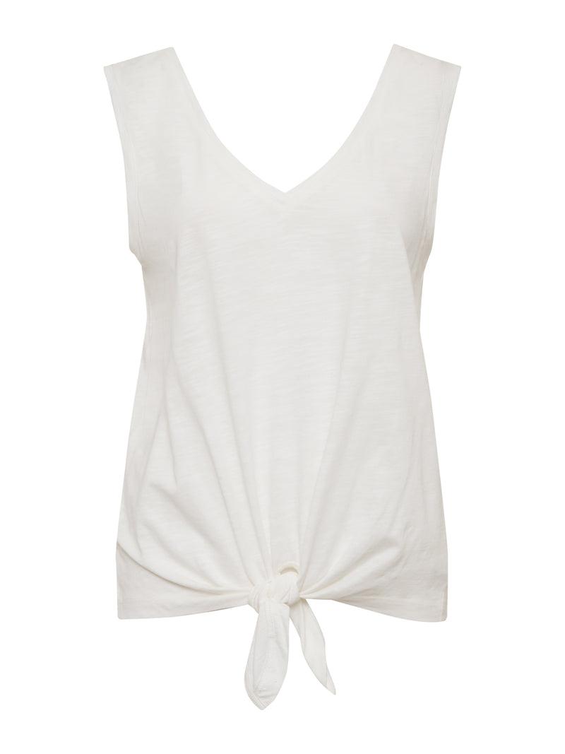 V-Neck Tie Tank White alt 5