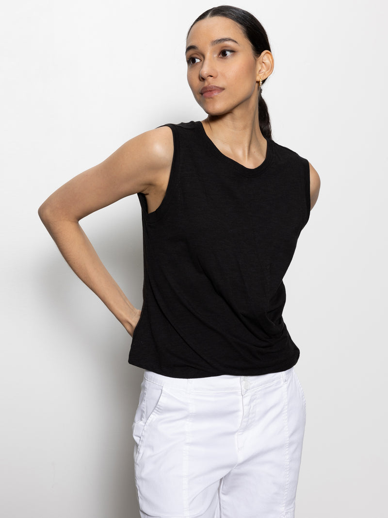 Draped Tank Black alt 4