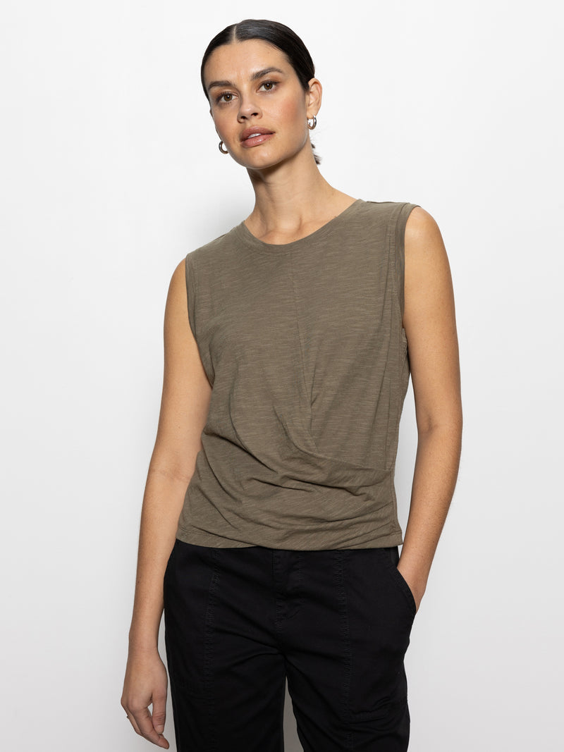 Draped Tank Burnt Olive alt 3