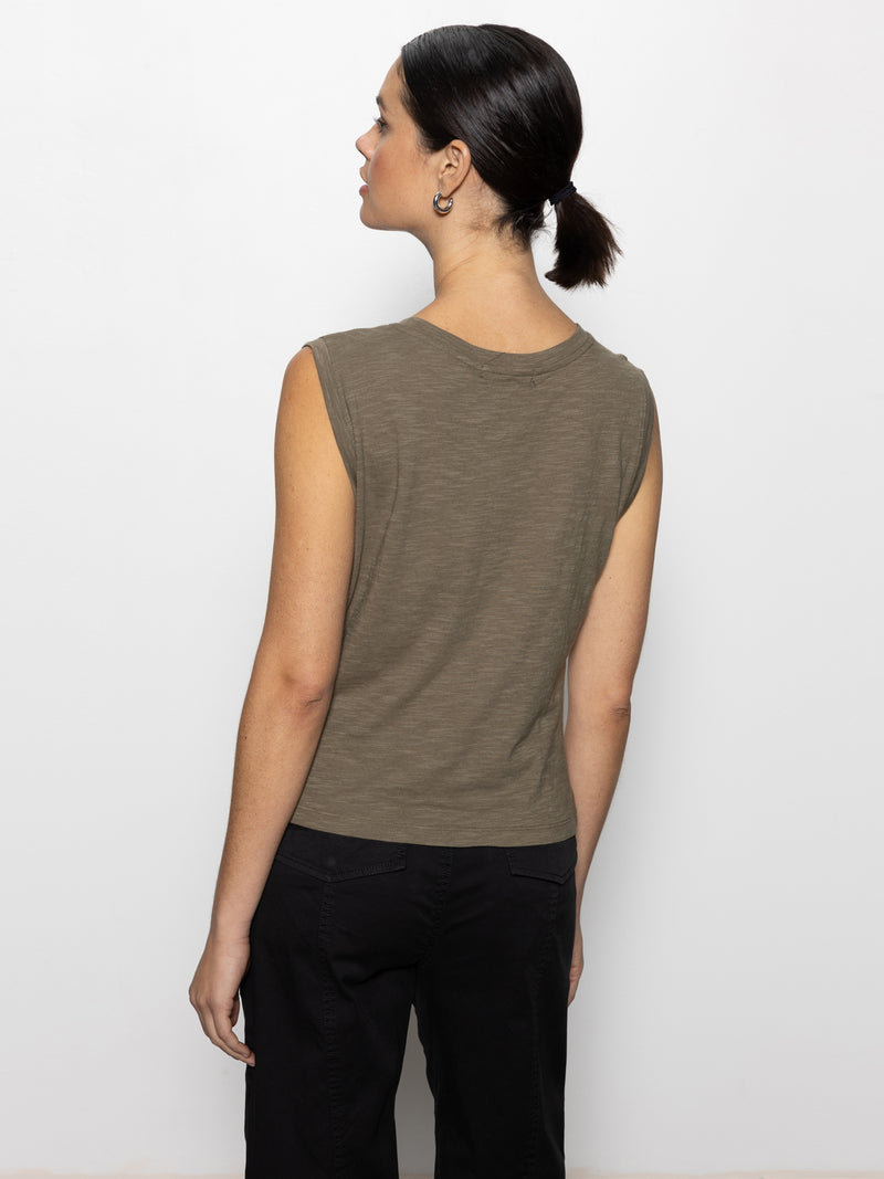 Draped Tank Burnt Olive alt 1