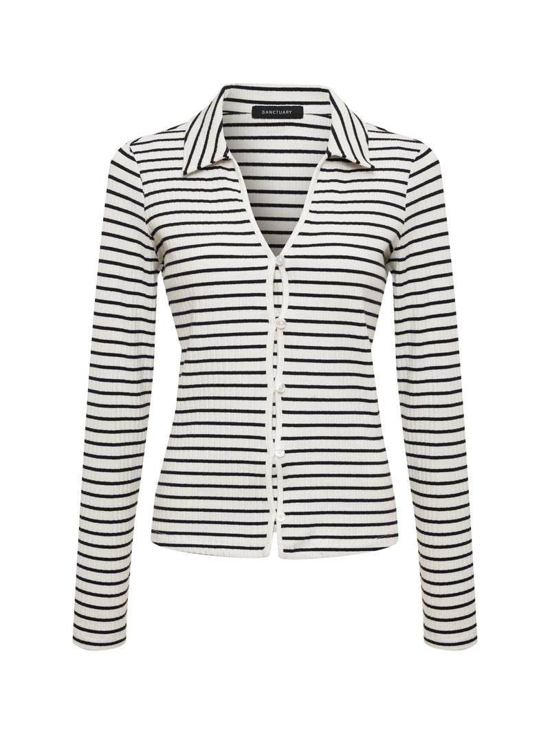 Daydreamer Knit Shirt Chalk / Black Stripe alt 5