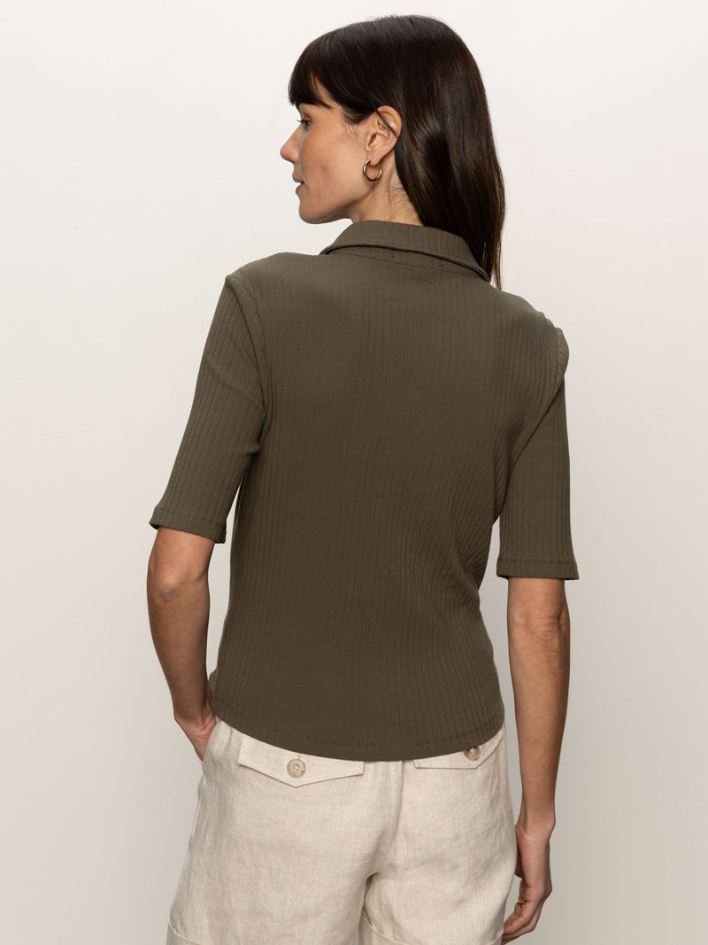 Half Sleeve Ribbed Knit Shirt Kalamata alt 2