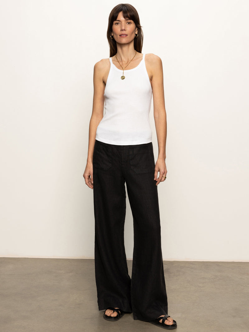 Ribbed Racer Tank White alt 4