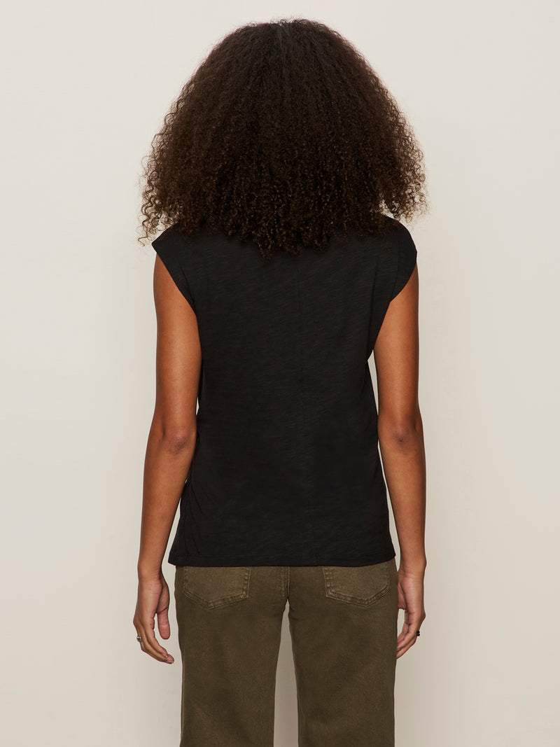 Side Tie Muscle Tee Black alt 2