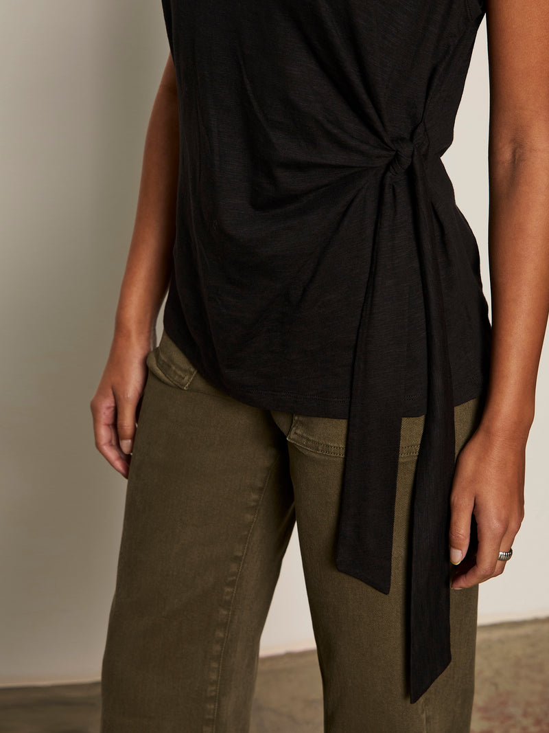 Side Tie Muscle Tee Black alt 4