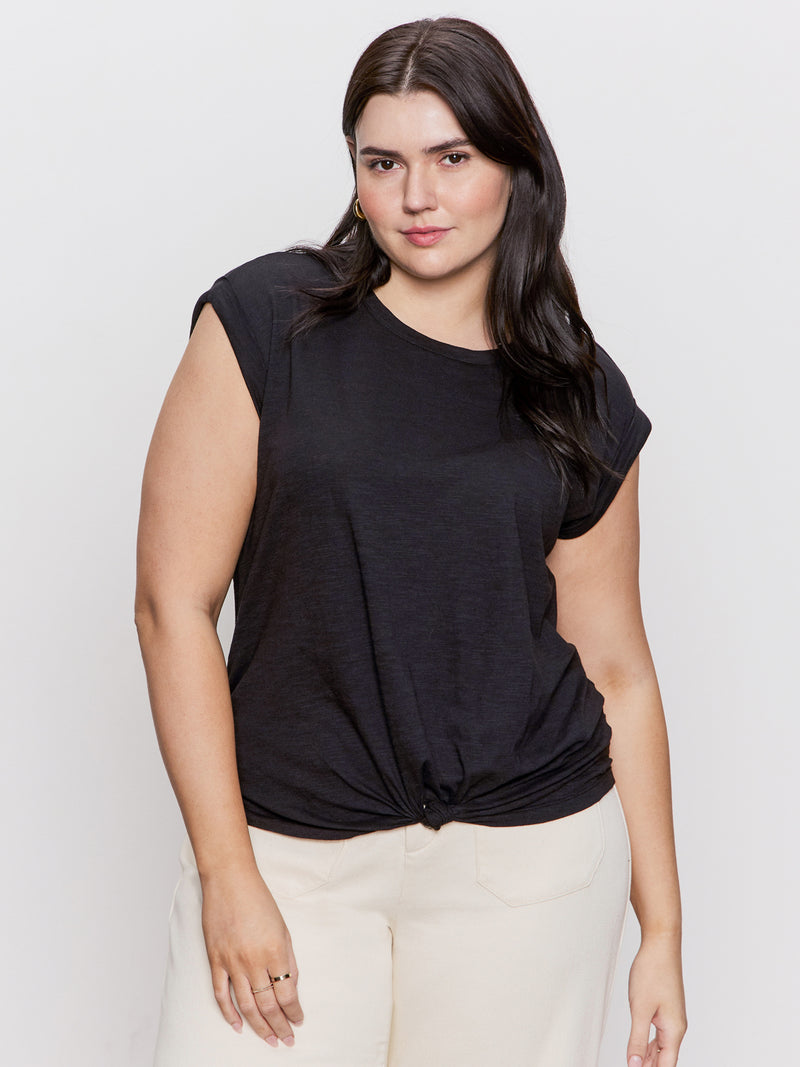 Knotted Muscle Tee Black Extended Sizing alt 1