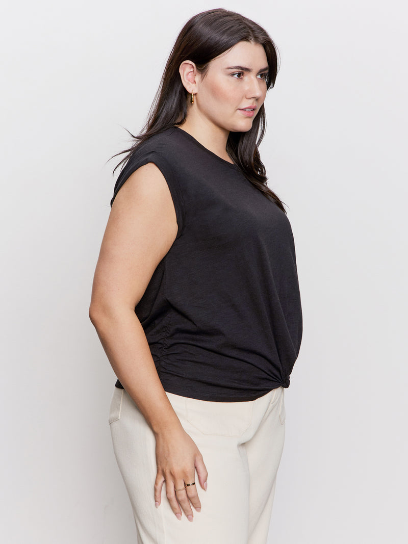 Knotted Muscle Tee Black Extended Sizing alt 3