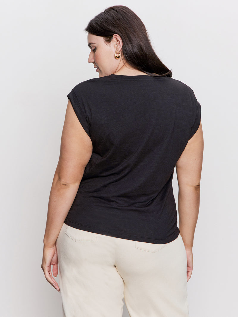 Knotted Muscle Tee Black Extended Sizing alt 2
