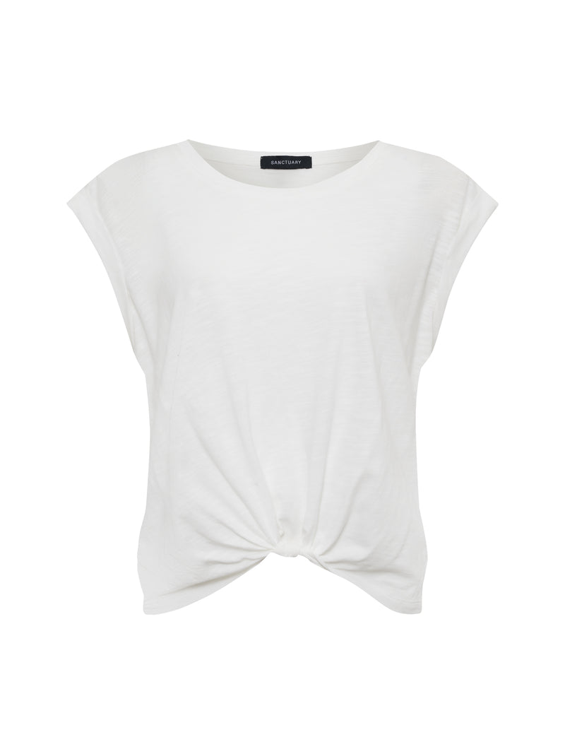 Knotted Muscle Tee White Extended Sizing alt 5