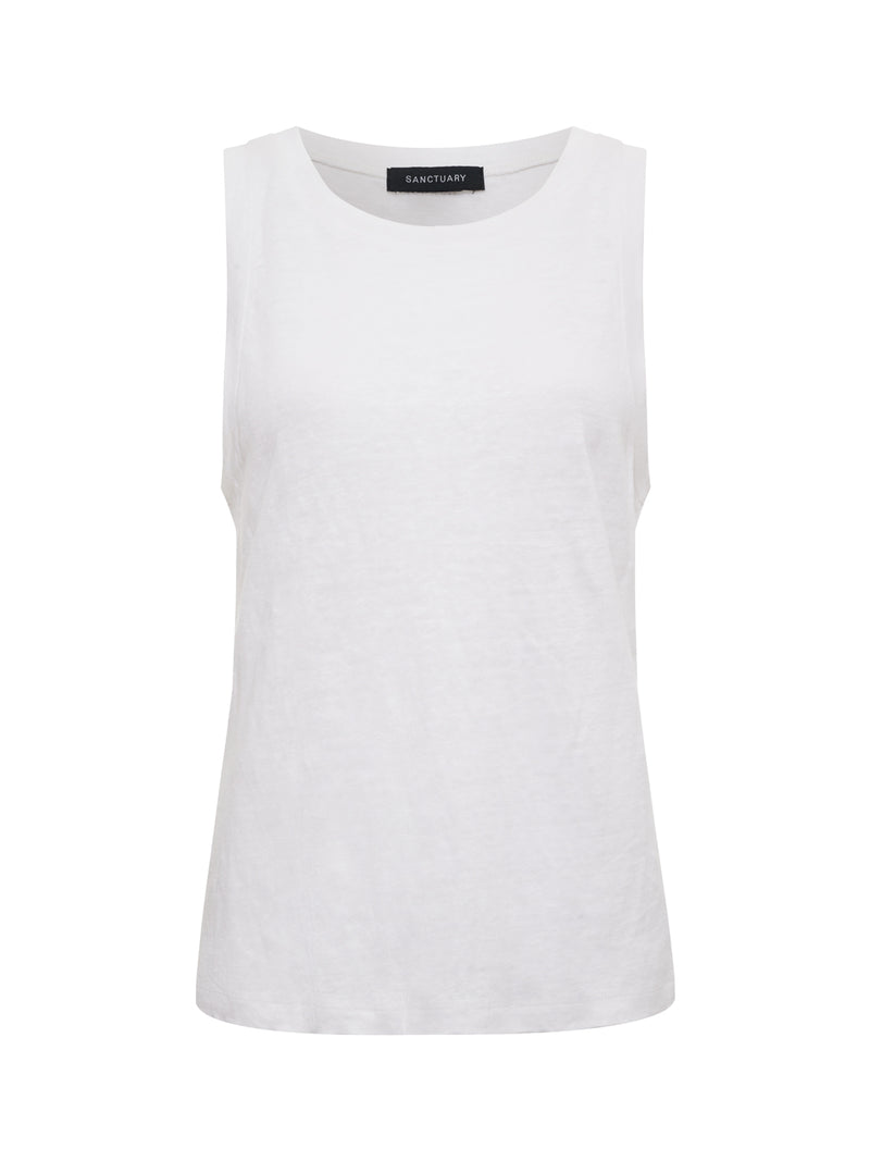 Linen Tank White alt 5