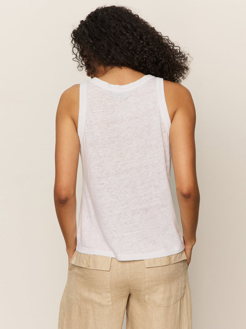 Linen Tank White alt 2