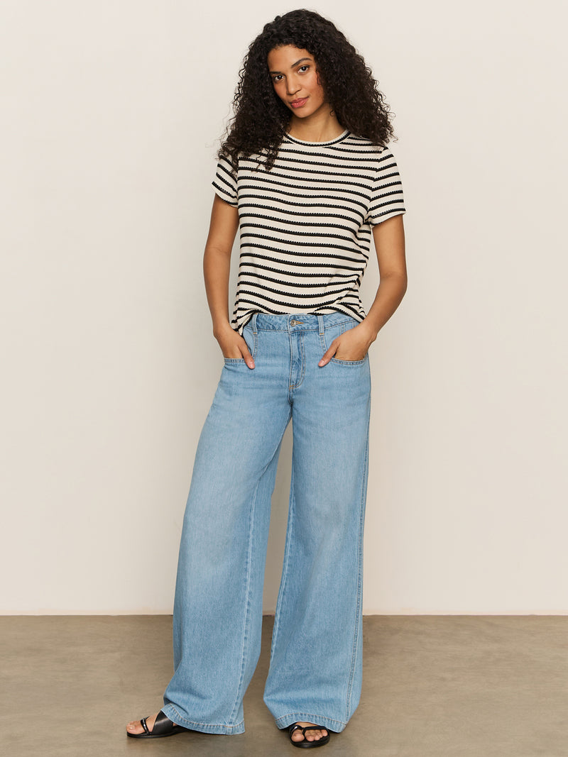 Perfect Textured Tee Macrame Black Stripe alt 4