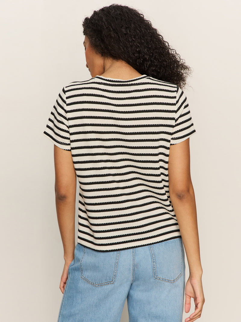 Perfect Textured Tee Macrame Black Stripe alt 1
