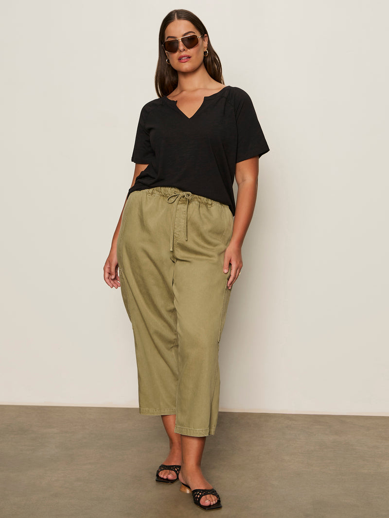Notch Neck Tee Black Extended Sizing alt 4