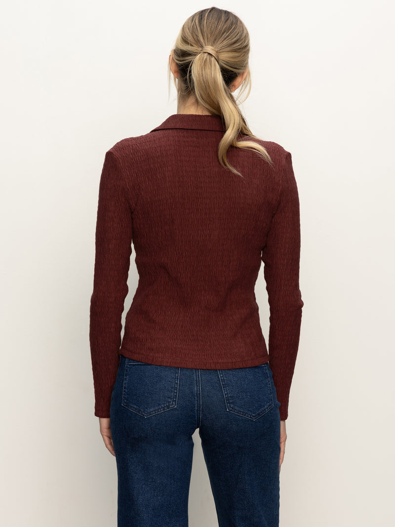 Long Sleeve Textured Top Chicory alt 3