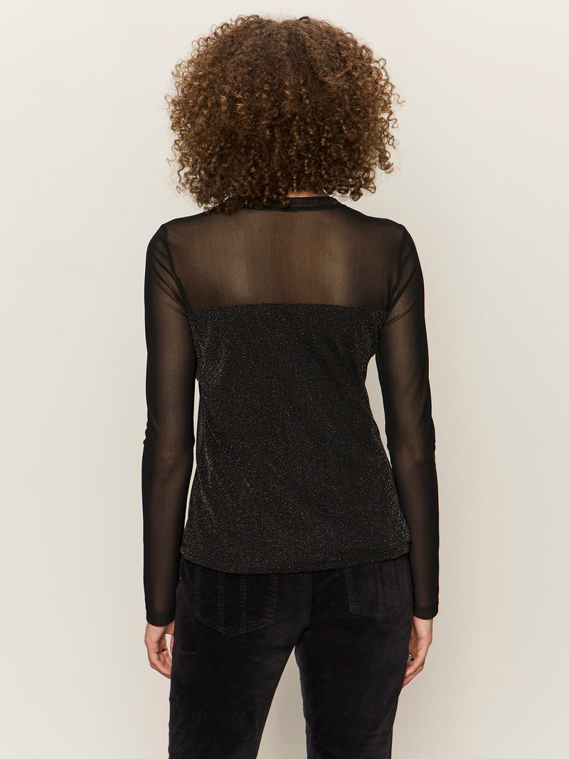 Sparkle Mesh Crew Tee Black alt 3