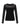 The Sanctuary Clothing sparkle mesh crew tee in black features sheer mesh sleeves and an upper chest panel, with a subtly shimmering opaque bodice. This long-sleeve tee has a simple, modern design and is shown on a white background.