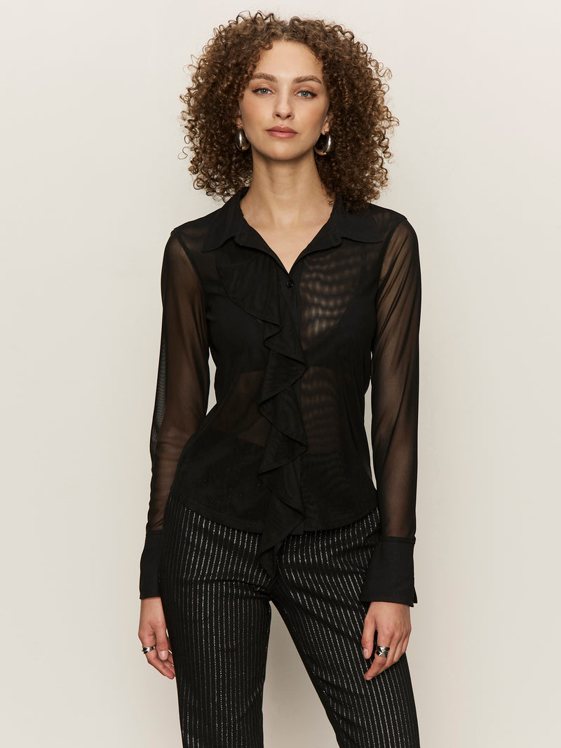 Dreamland Ruffle Top Black