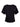 The Sanctuary Clothing satin mix tee black is a short-sleeve blouse with a round neckline and an asymmetrical gathered detail on one side, shown on a white background.