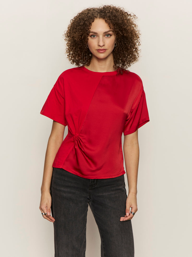 Satin Mix Tee Cherry Lacquer