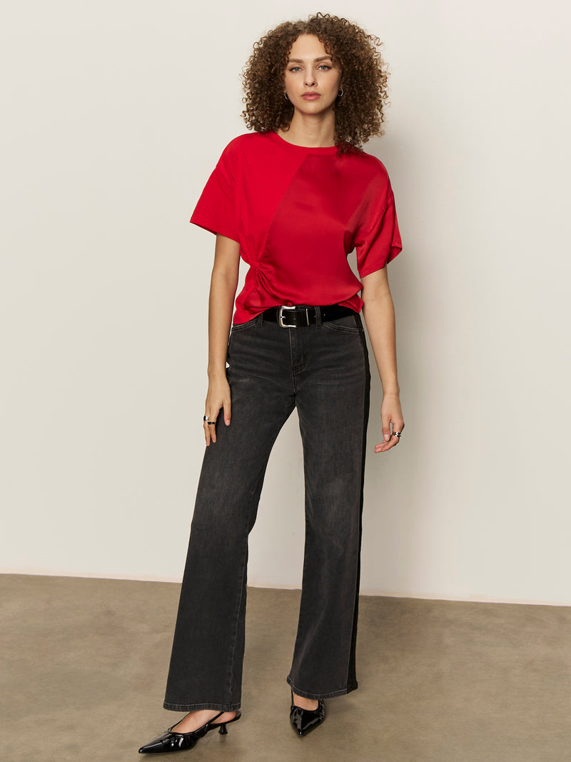 Satin Mix Tee Cherry Lacquer alt 4