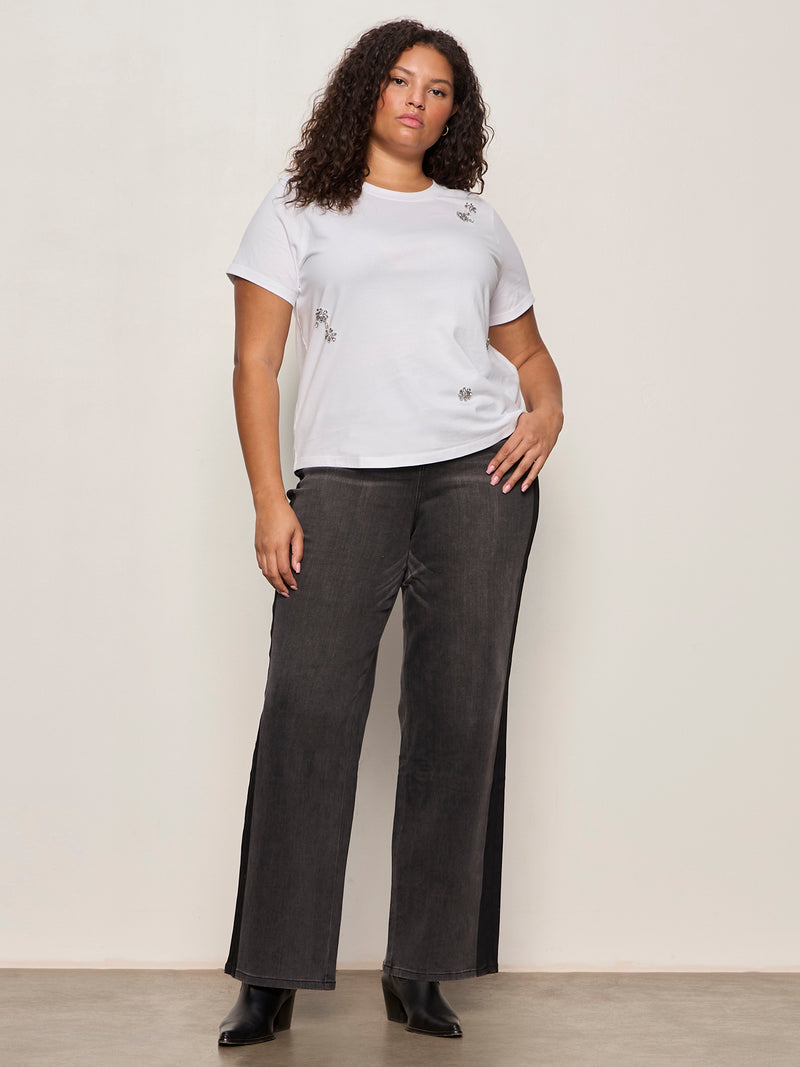 Embellished Tee White Extended Sizing alt 4