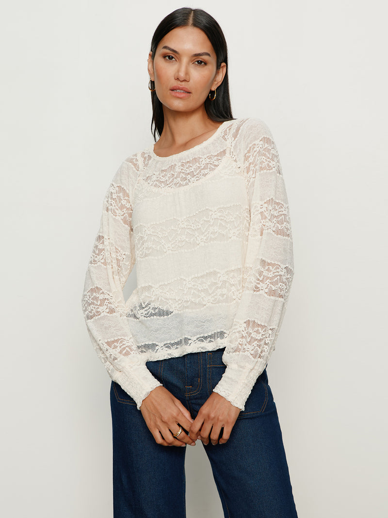 Ultra Femme Raglan Top Vintage Ivory