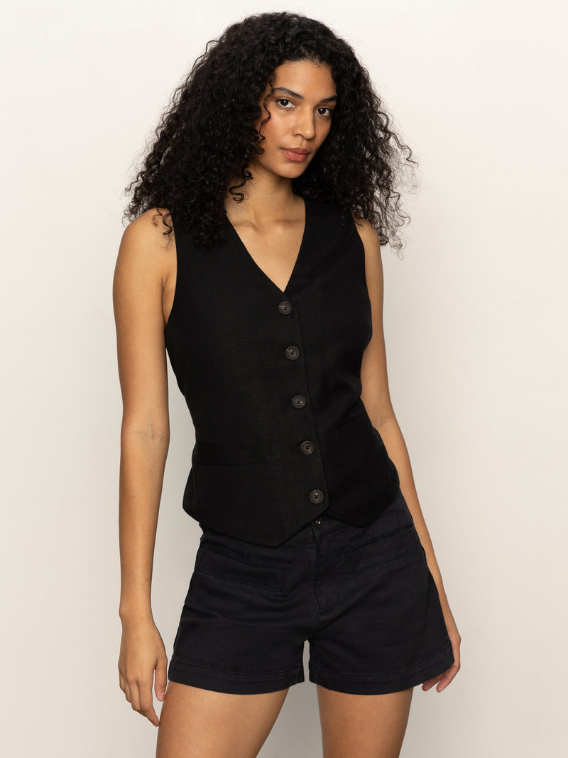 Relaxed Modern Vest Black alt 1