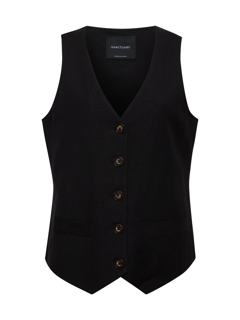 Relaxed Modern Vest Black alt 5