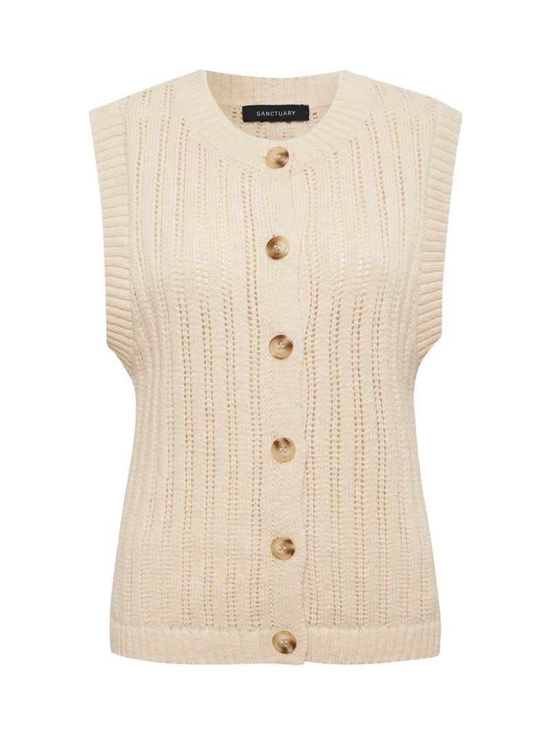 Pointelle Shell Sweater Eco Natural Extended Sizing alt 4