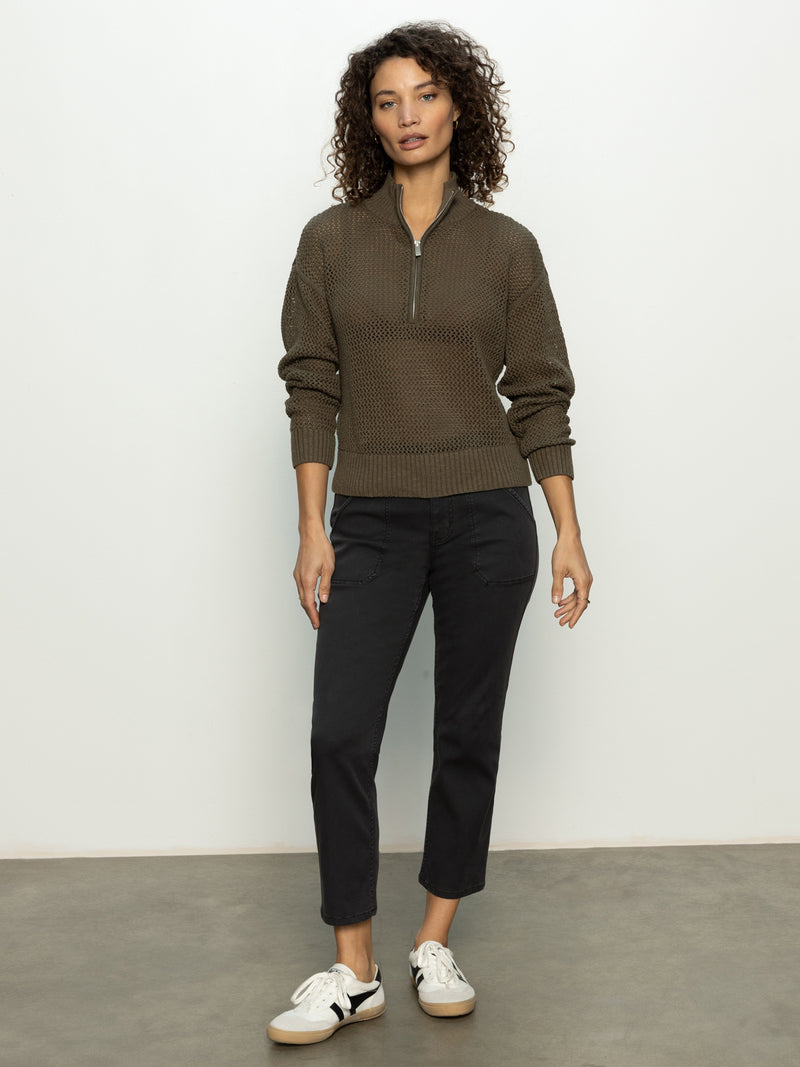 Open Knit Half-Zip Sweater Kalamata alt 5