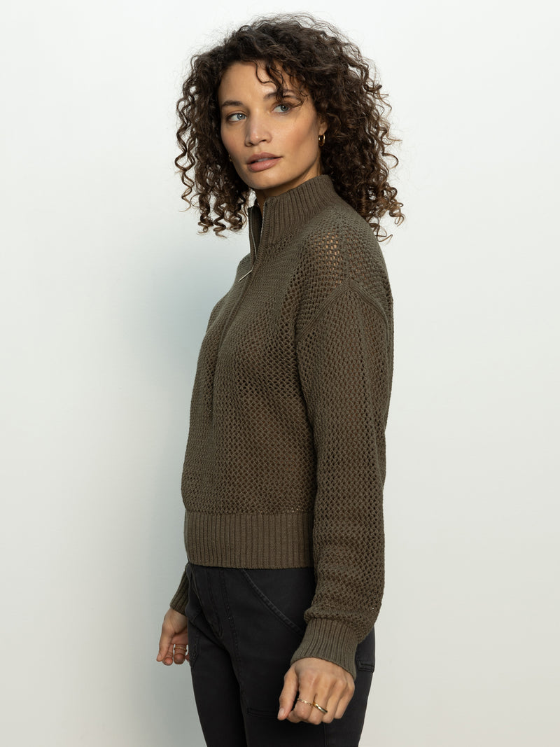 Open Knit Half-Zip Sweater Kalamata alt 4