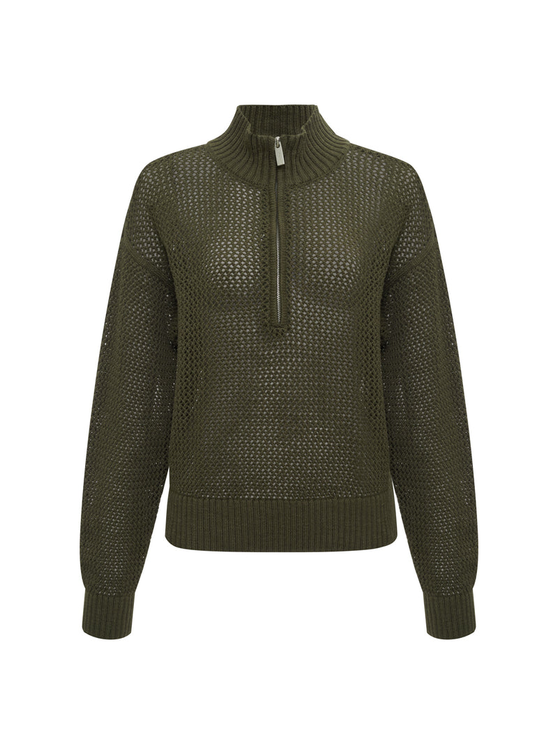 Open Knit Half-Zip Sweater Kalamata alt 6