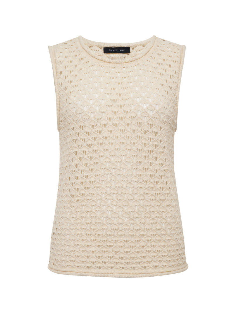 Crochet Shell Sweater Eco Natural Extended Sizing alt 4