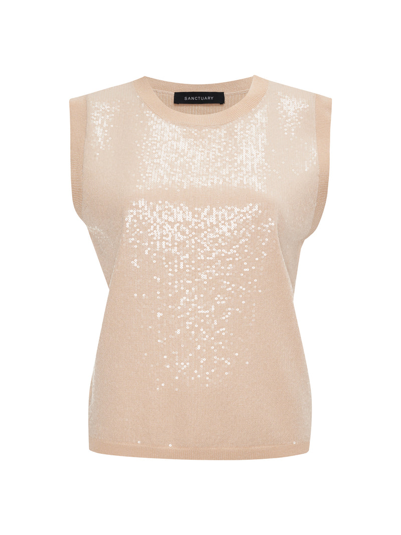 Sequin Knitwear Shell Sweater Sandstone alt 6