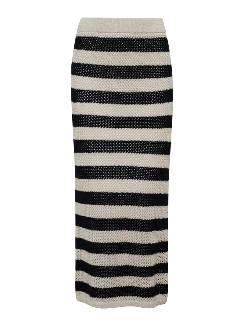 Crochet Sweater Skirt Black Chalk Stripe alt 6