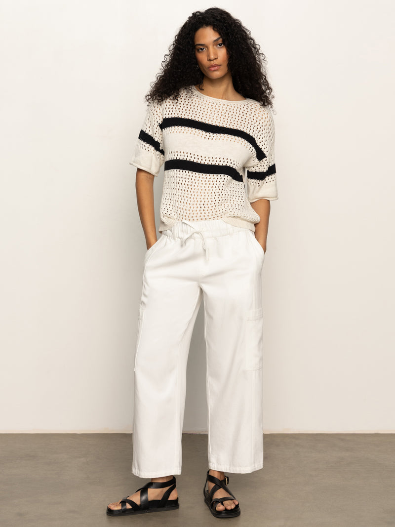 Openwork Tee Black Chalk Stripe alt 4