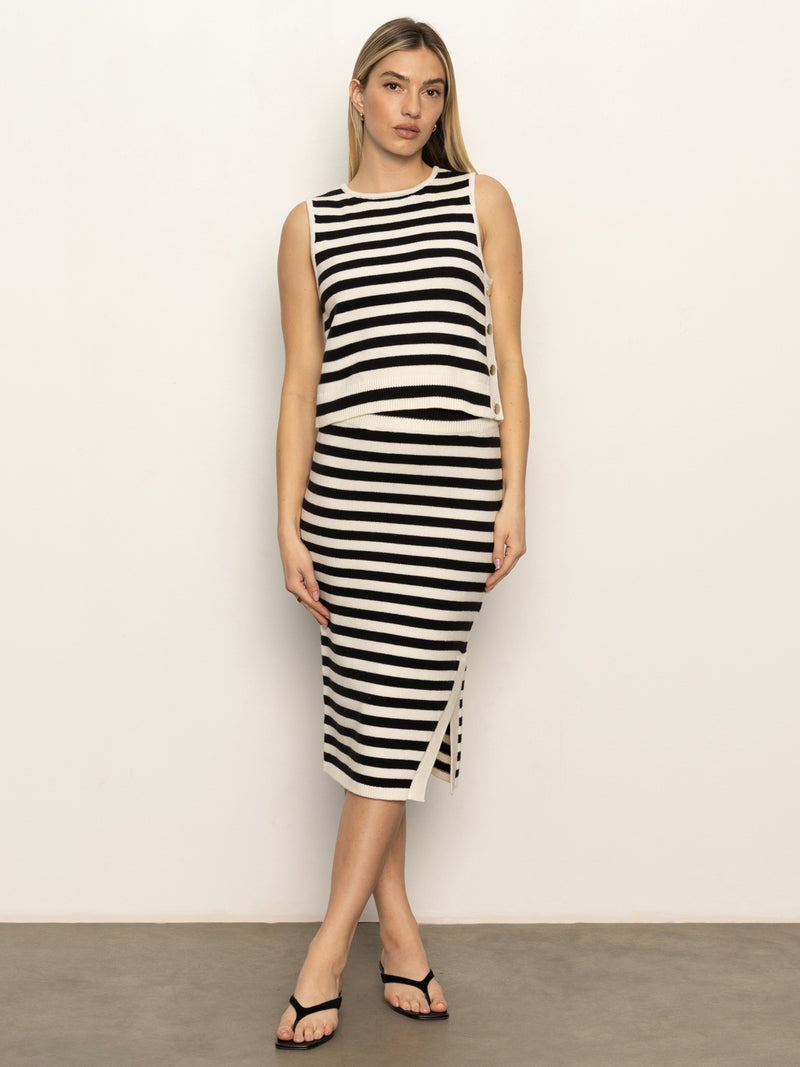 City Summer Tank Black/  Macrame Stripe alt 5