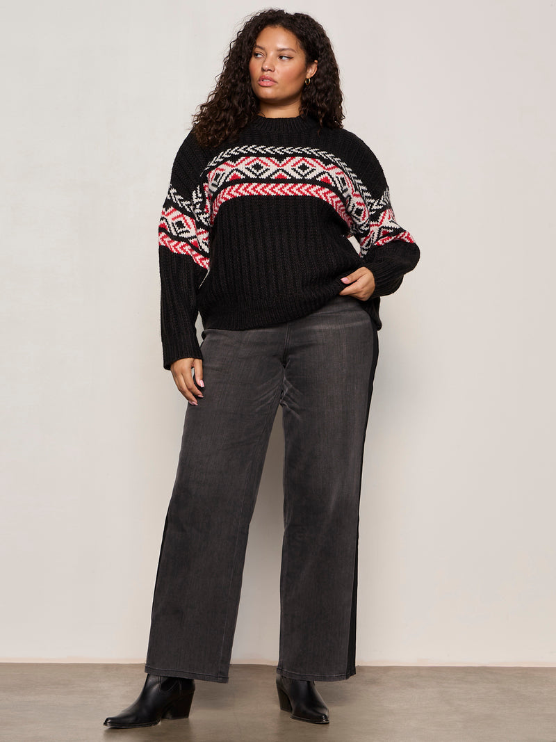 Send It Sweater Black Multi Extended Sizing alt 5