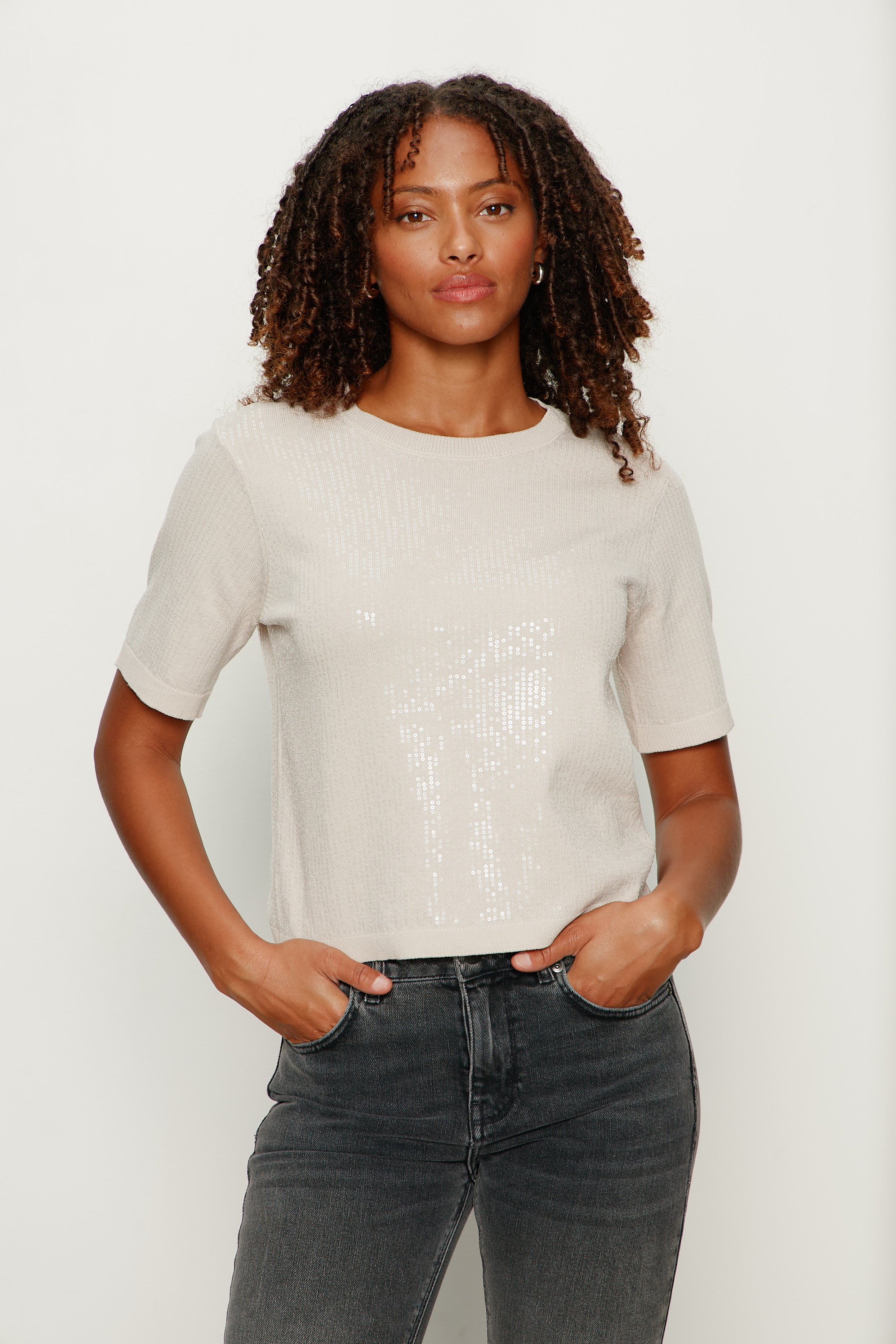 Sparkle Sequin Sweater Mother Of Pearl