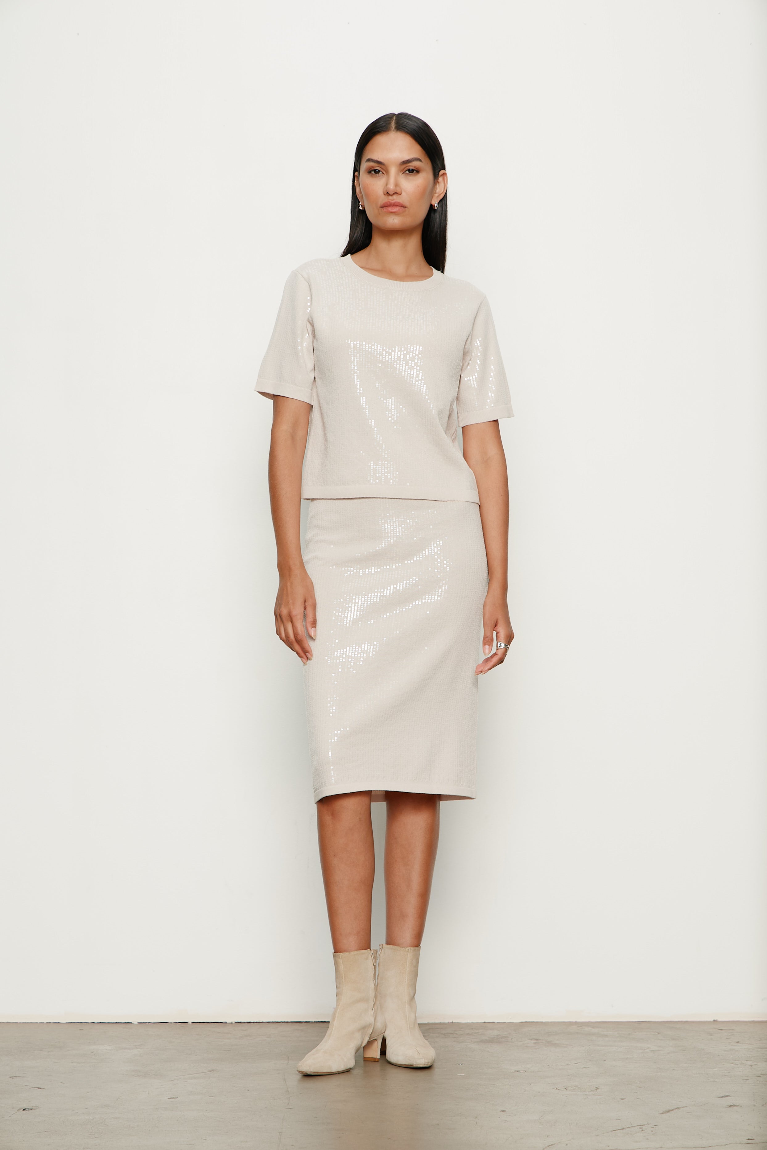 Sparkle Sequin Sweater Mother Of Pearl