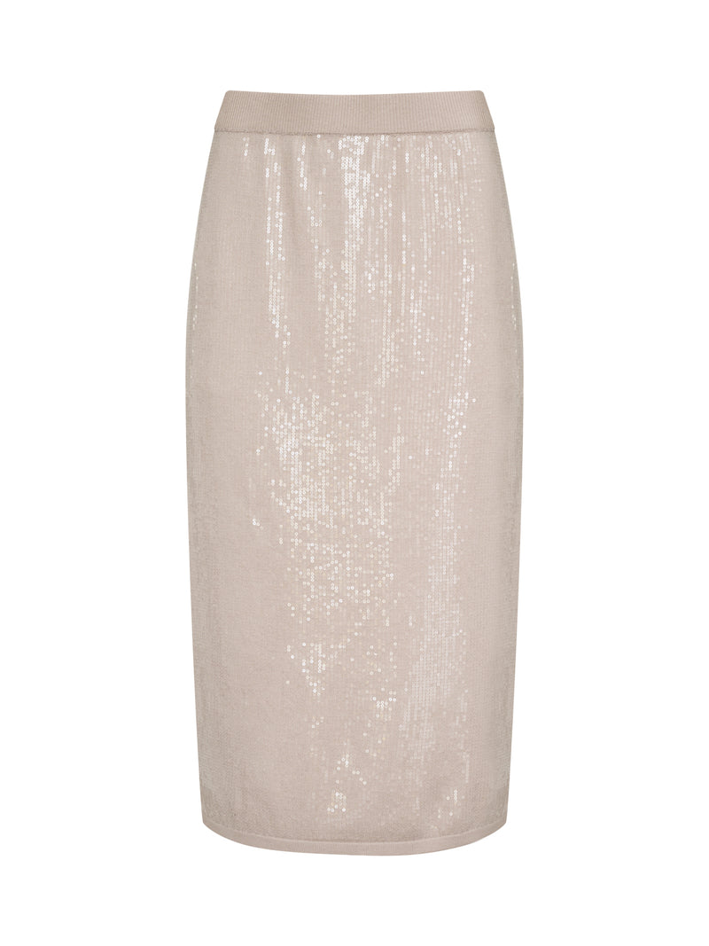 Sparkle Sequin Pencil Skirt Mother Of Pearl alt 6