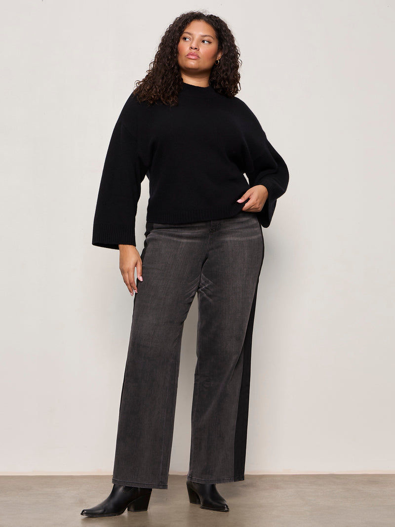 Forever Wool Cashmere Popover Black Extended Sizing alt 4